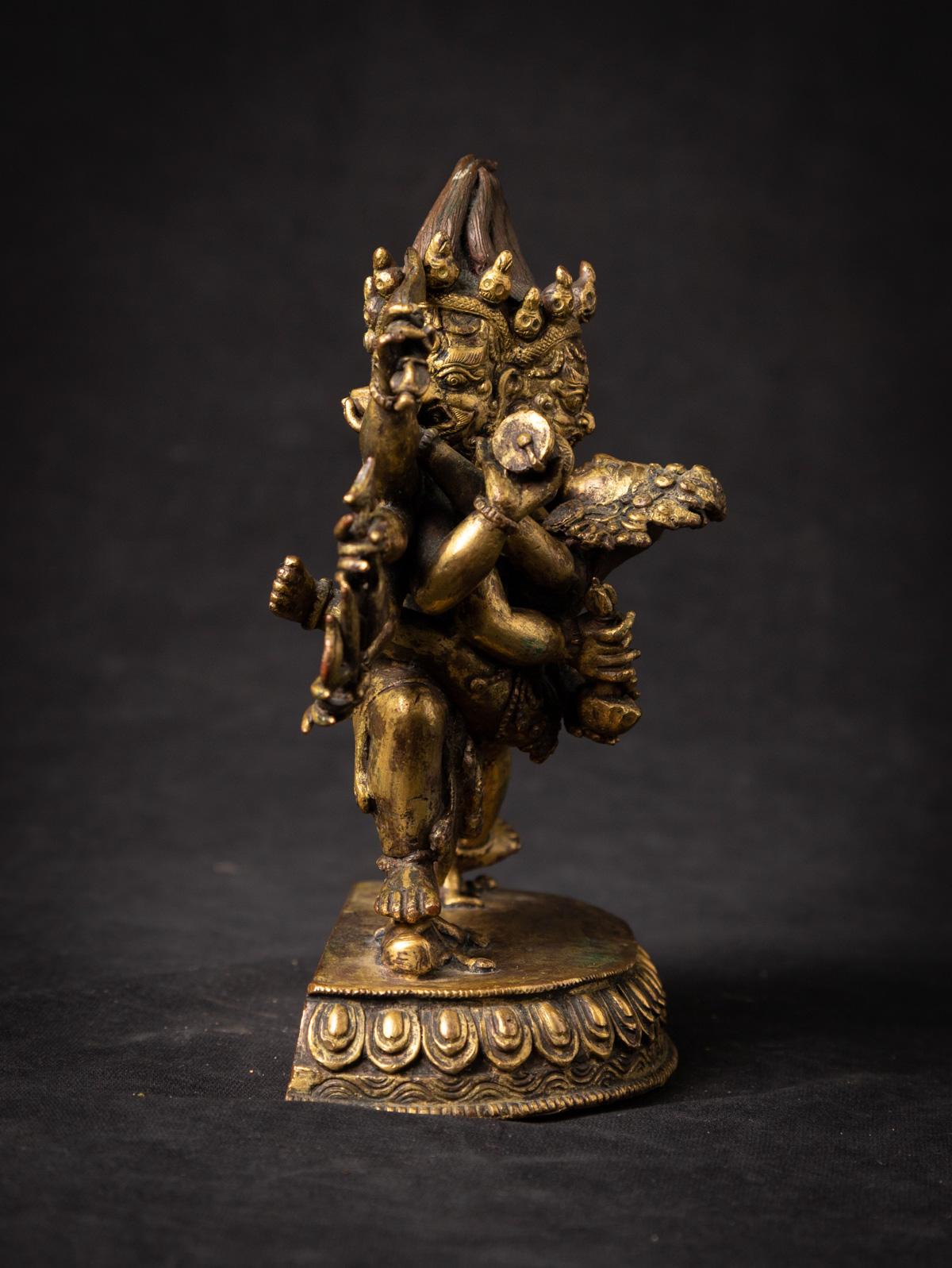 18th century antique and a very special Tibetan bronze Chakrasambhara statue For Sale 12