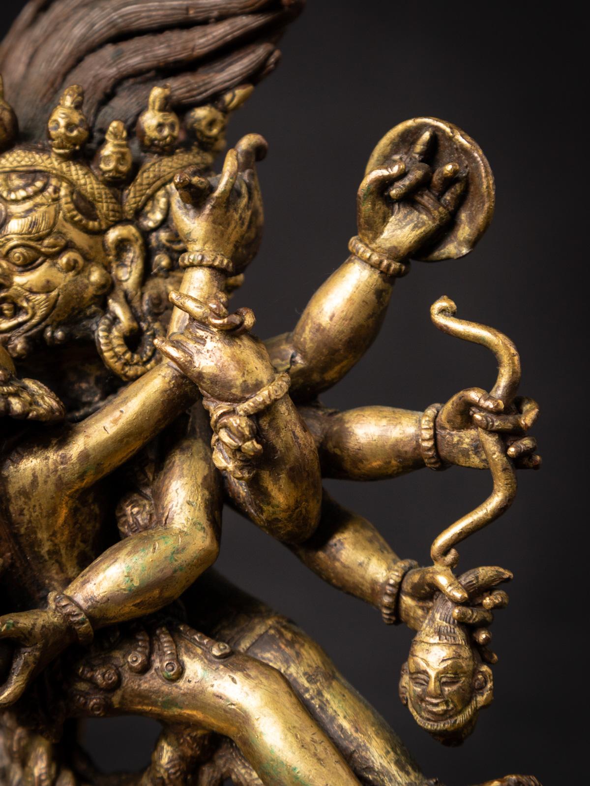 18th Century and Earlier 18th century antique and a very special Tibetan bronze Chakrasambhara statue For Sale