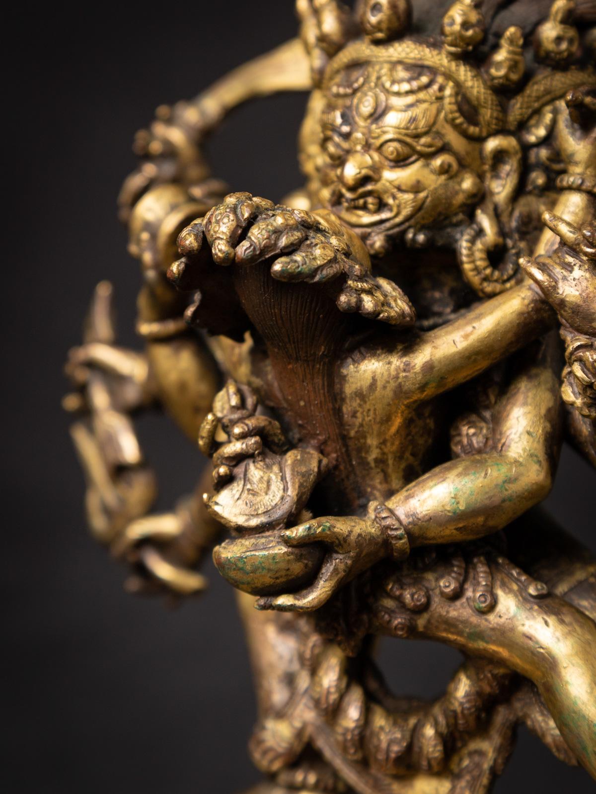 Bronze 18th century antique and a very special Tibetan bronze Chakrasambhara statue For Sale