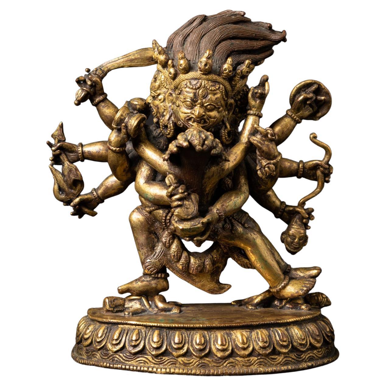 18th century antique and a very special Tibetan bronze Chakrasambhara statue For Sale