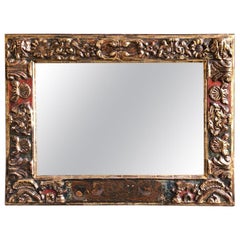 18th Century Antique Baroque Style Giltwood Mirror