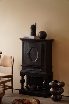18th Century, Antique Black Painted Cabinet by a Danish Cabinetmaker, Baroque