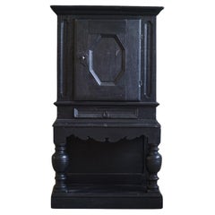 18th Century, Antique Black Painted Cabinet by a Danish Cabinetmaker, Baroque