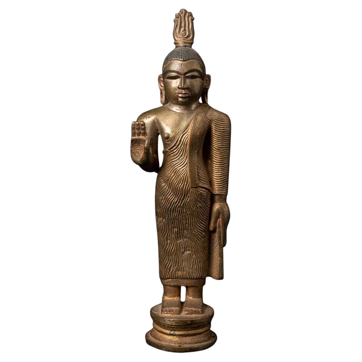 Antiker Bronze-Buddha aus Sri Lanka aus der Kandy-Periode des 18. Jahrhunderts