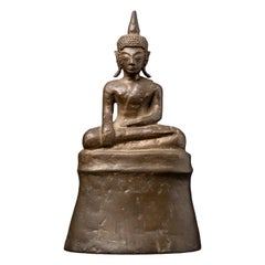 Statue antique en bronze représentant Bouddha, datant du XVIIIe siècle et provenant du Laos