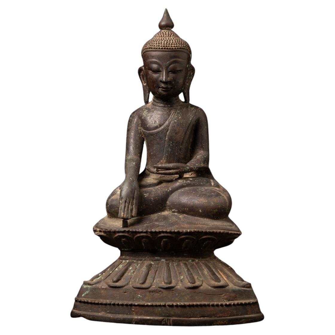 statue de Bouddha birman du 18e siècle en bronze ancien provenant de Birmanie
