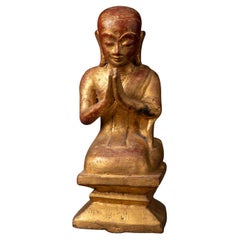 18th century Antique bronze Burmese Monk statue from Burma