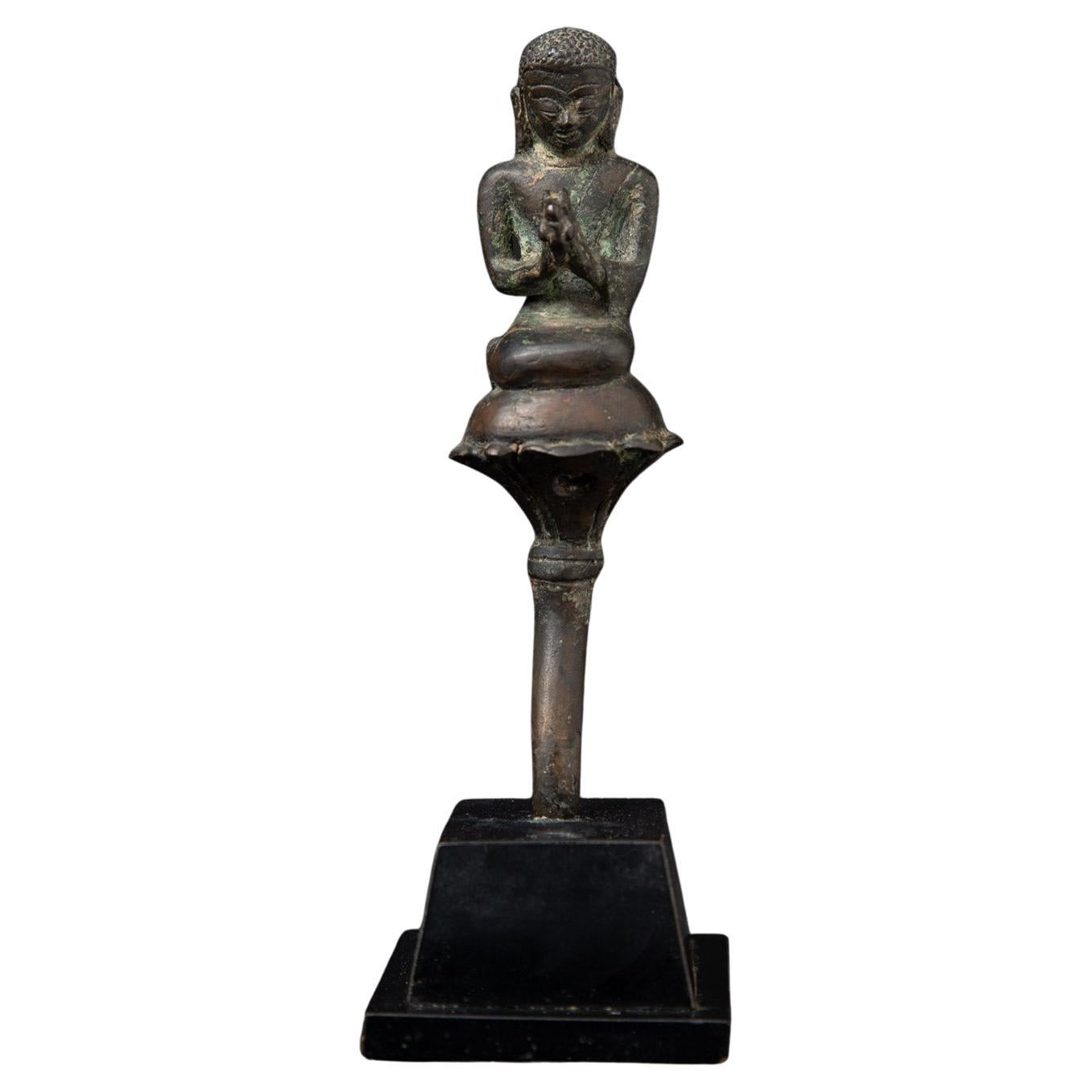 18th century Antique bronze Burmese Monk statue - OriginalBuddhas