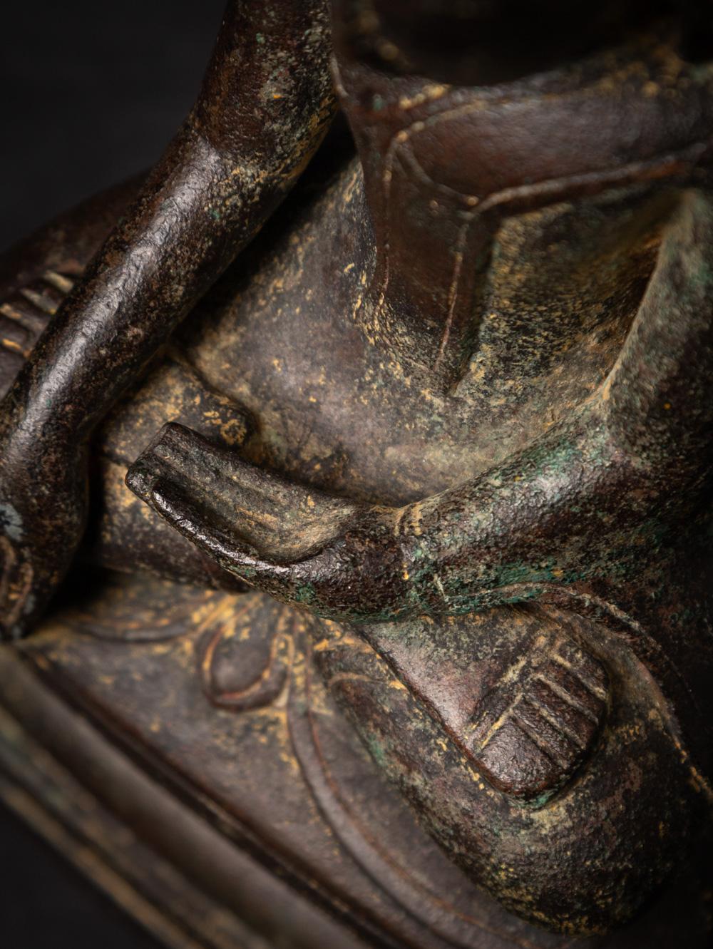 Antike burmesische Shan-Buddha-Statue aus Bronze aus Burma aus dem 18. Jahrhundert im Angebot 13