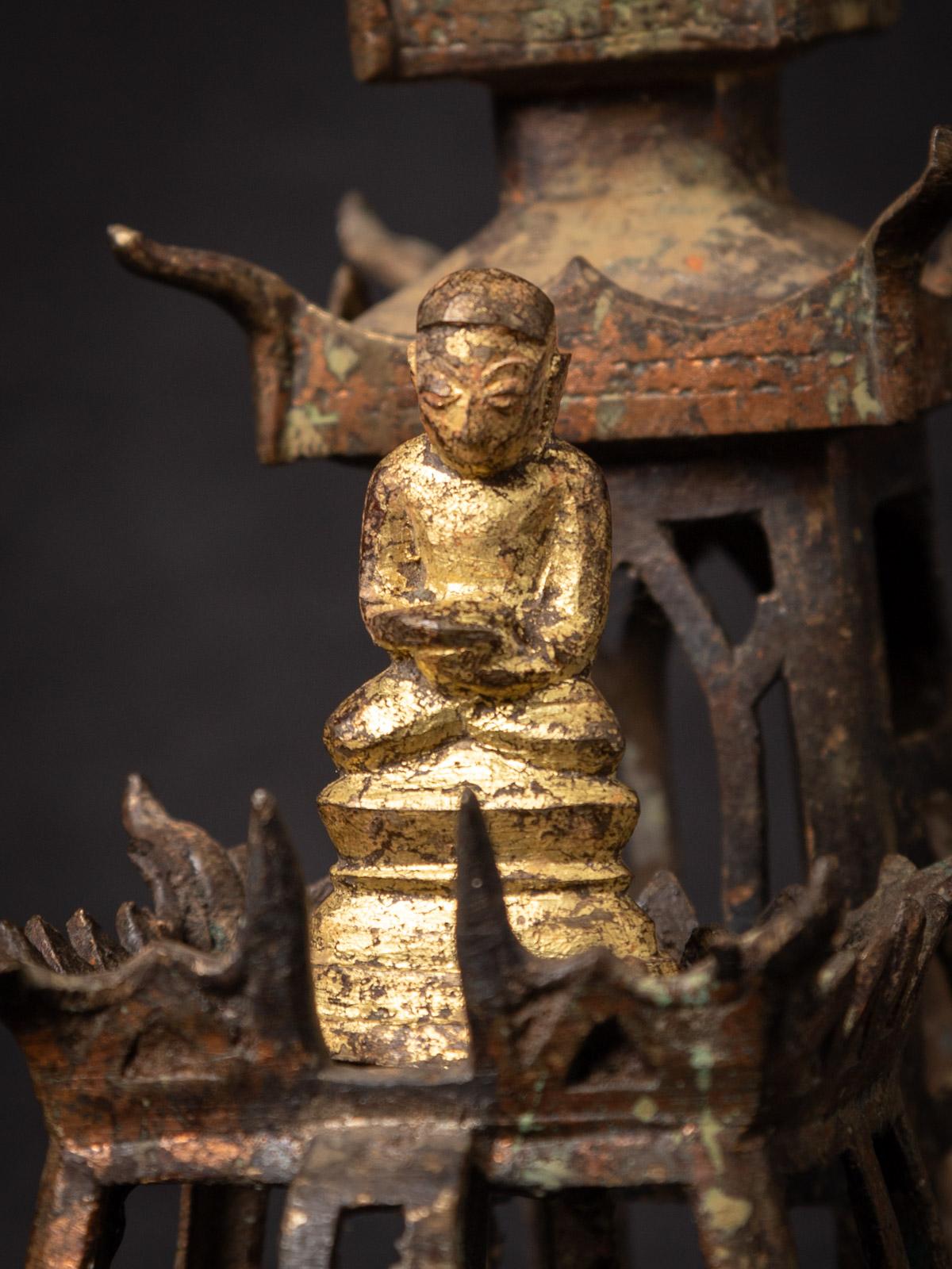 18th Century and Earlier 18th century Antique bronze Burmese Shan shrine from Burma