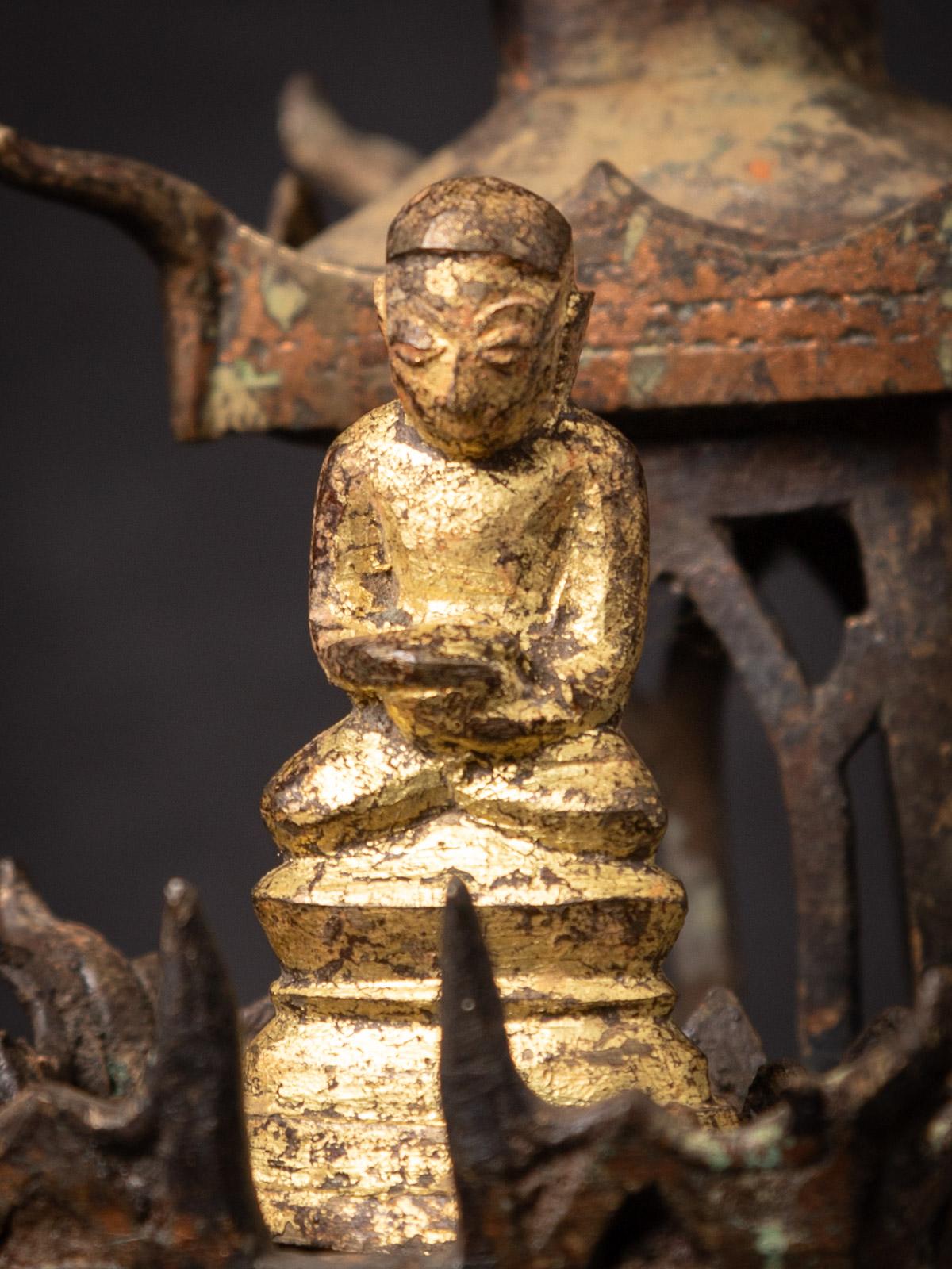 Bronze 18th century Antique bronze Burmese Shan shrine from Burma