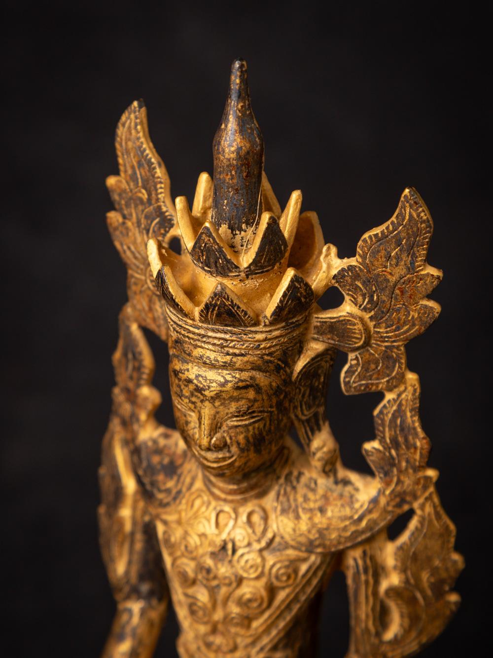 Antike bronzefarbene gekrönte Buddha-Statue aus Birma aus dem 18. Jahrhundert im Angebot 4