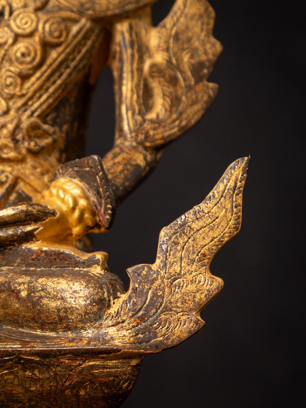 Antike bronzefarbene gekrönte Buddha-Statue aus Birma aus dem 18. Jahrhundert im Angebot 10