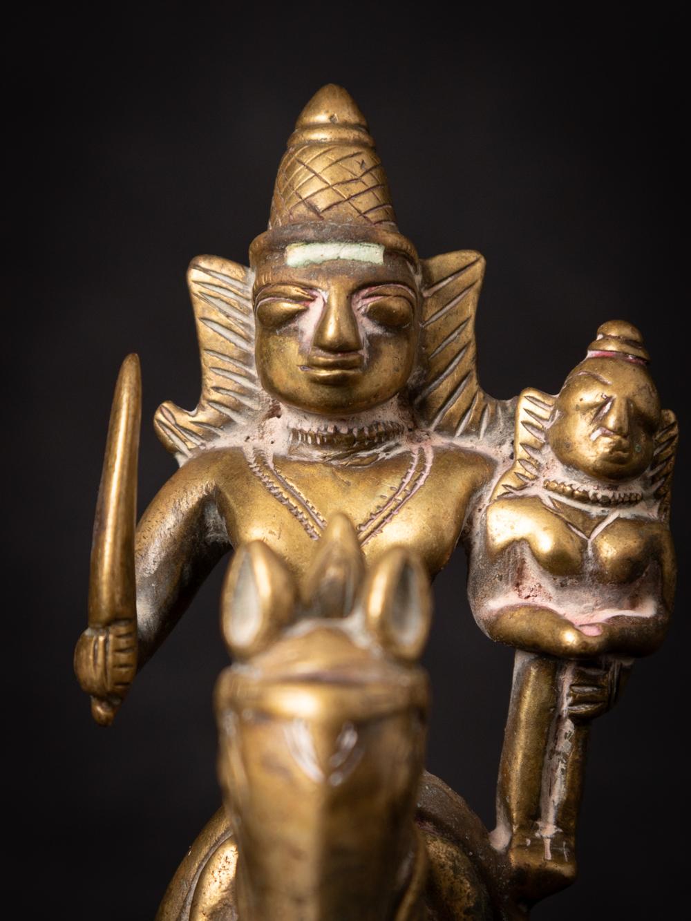 18th century Antique bronze horse with rider from India from India For Sale 4