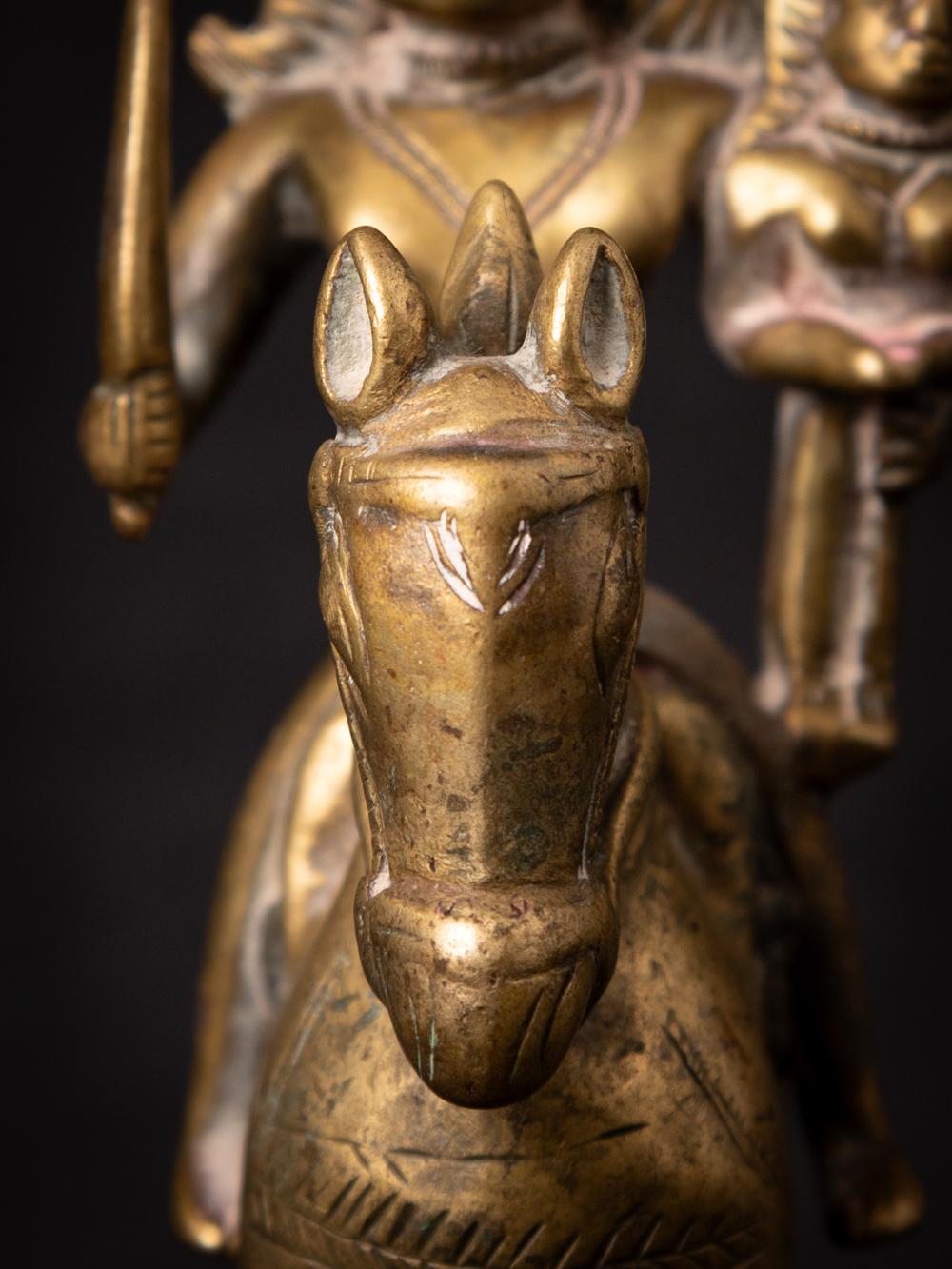 18th century Antique bronze horse with rider from India from India For Sale 6