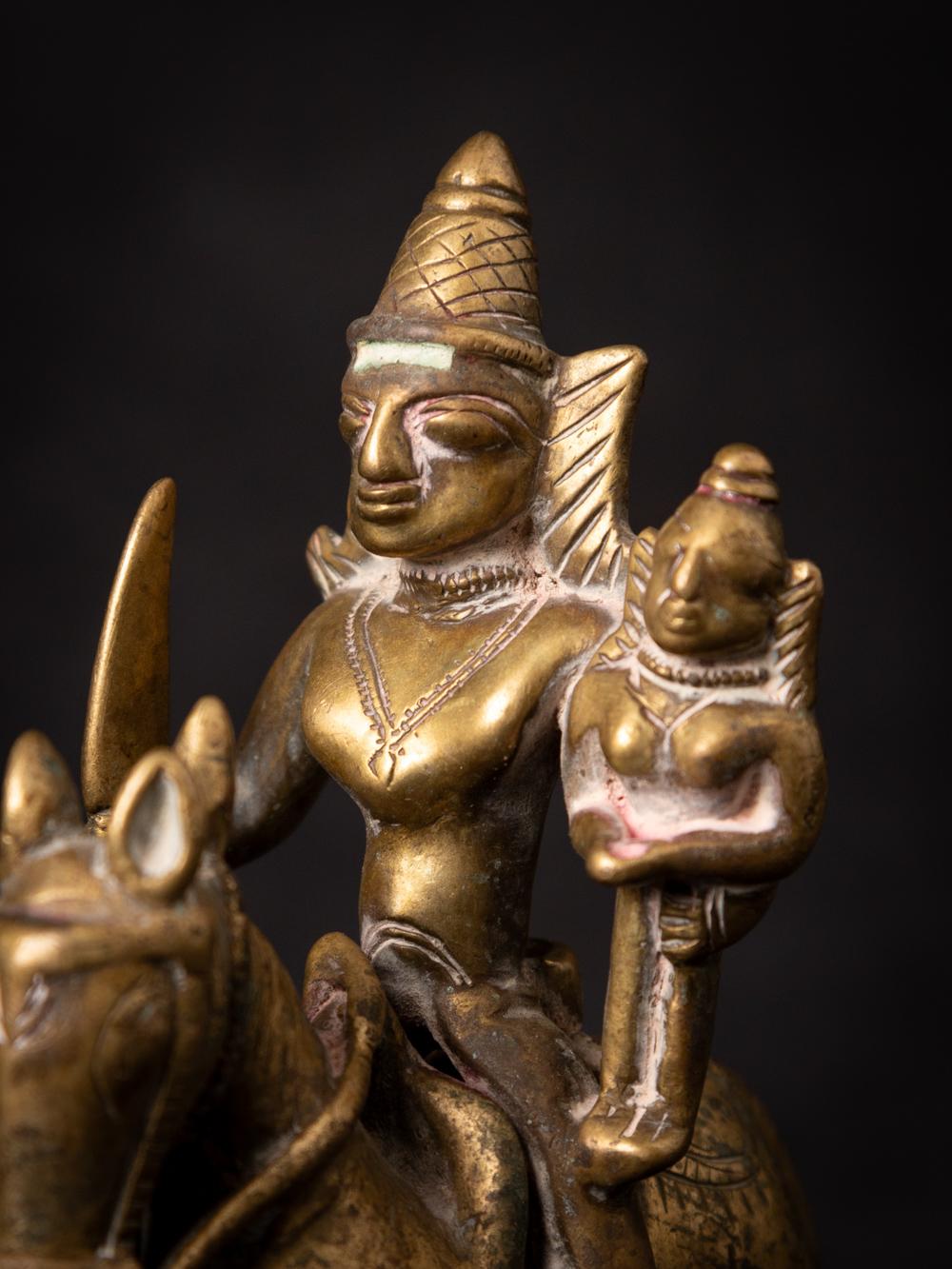 18th century Antique bronze horse with rider from India from India For Sale 7