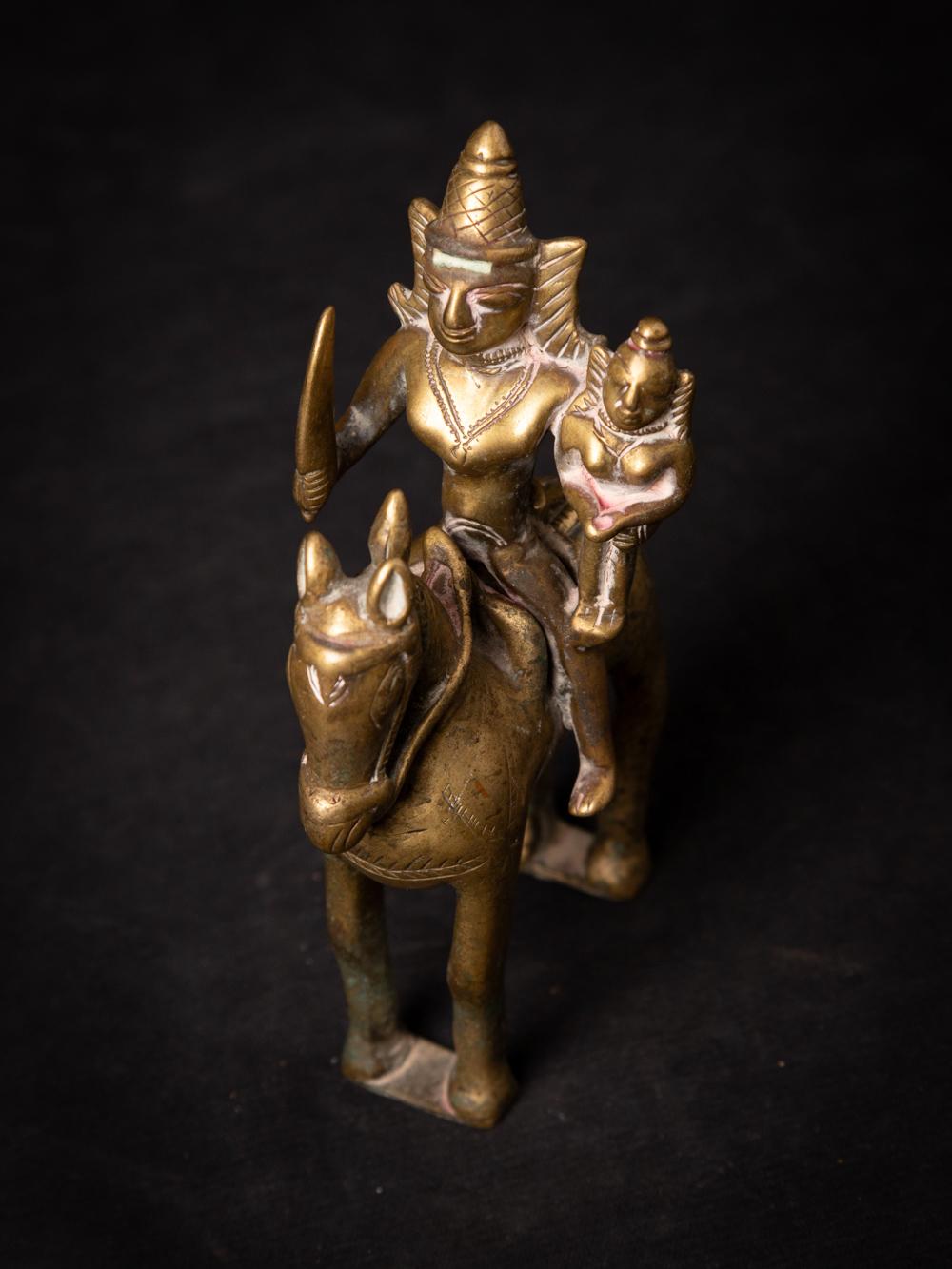 18th century Antique bronze horse with rider from India from India For Sale 10