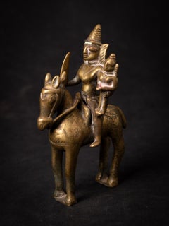 18th century Antique bronze horse with rider from India from India