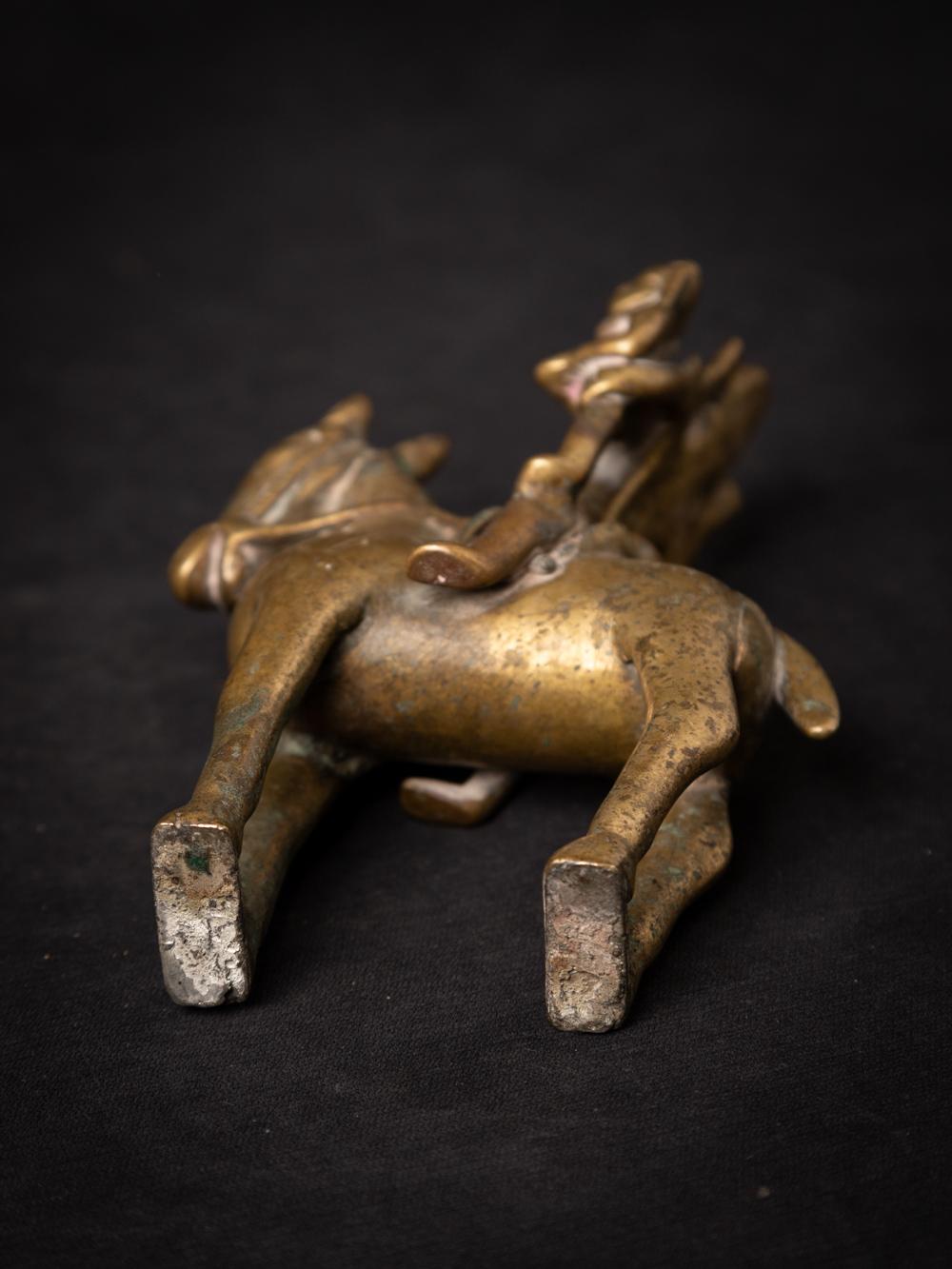 18th century Antique bronze horse with rider from India from India For Sale 14