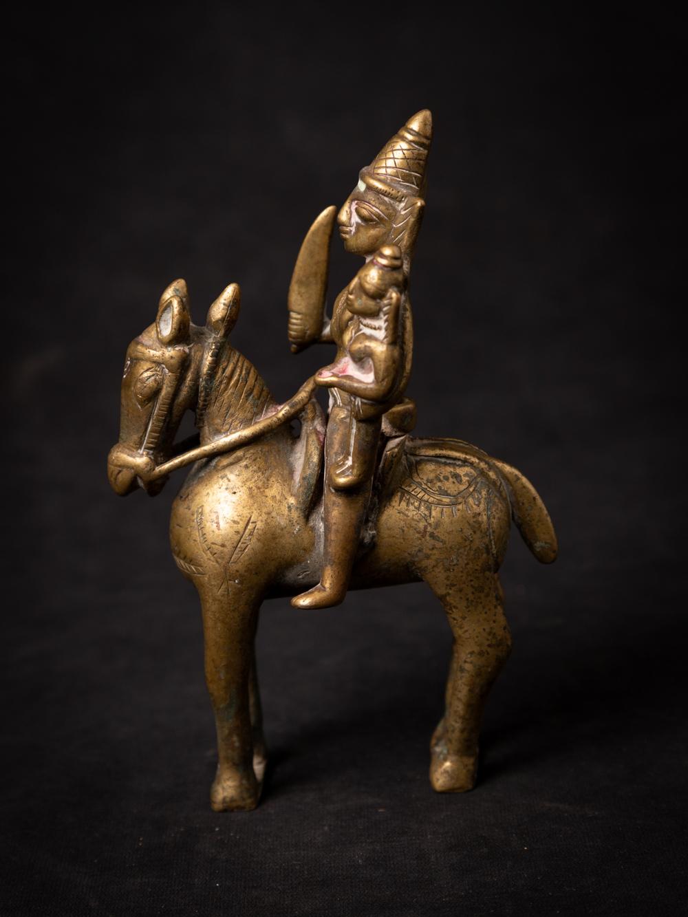 Indian 18th century Antique bronze horse with rider from India from India For Sale