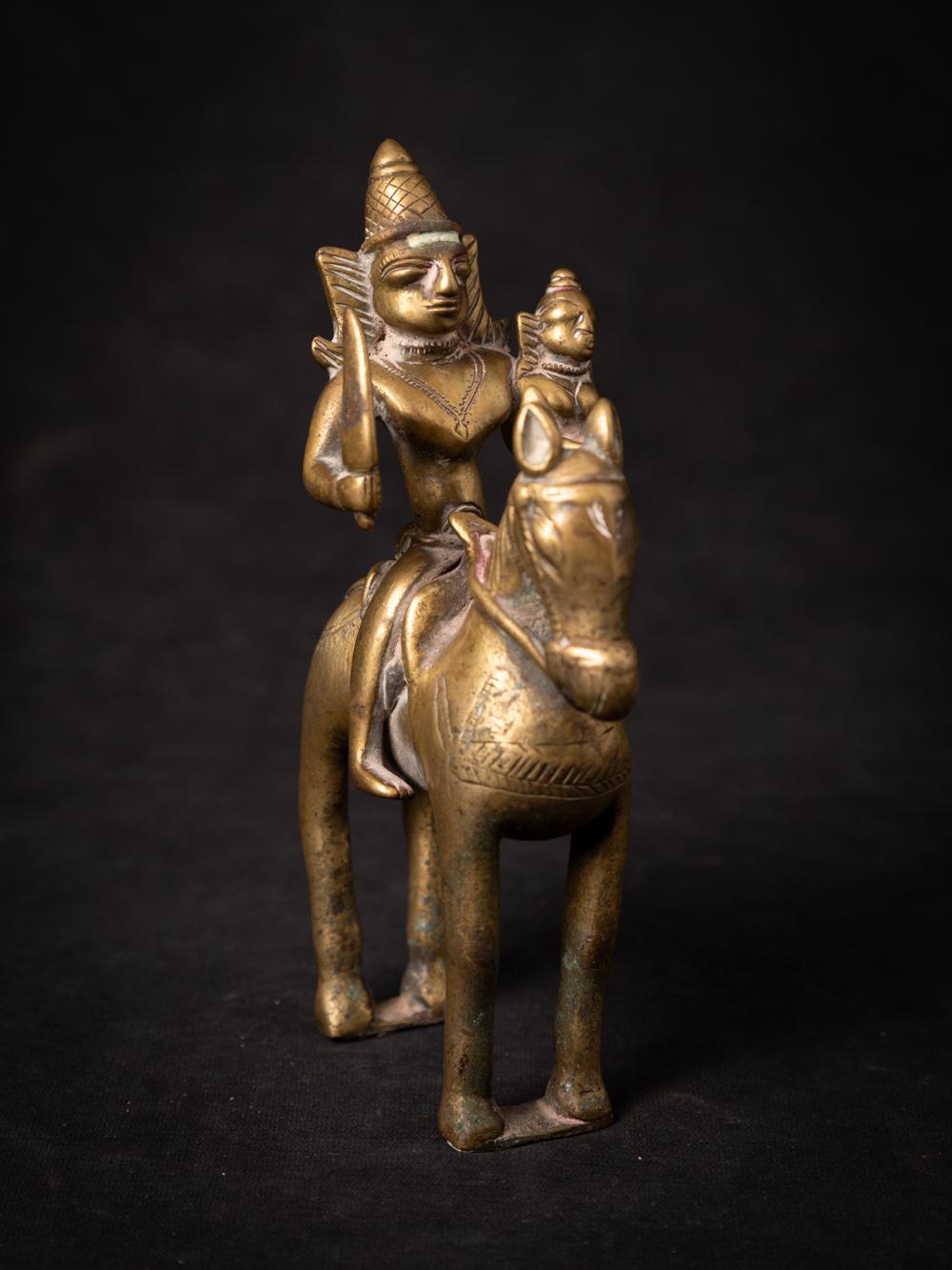 Bronze 18th century Antique bronze horse with rider from India from India For Sale