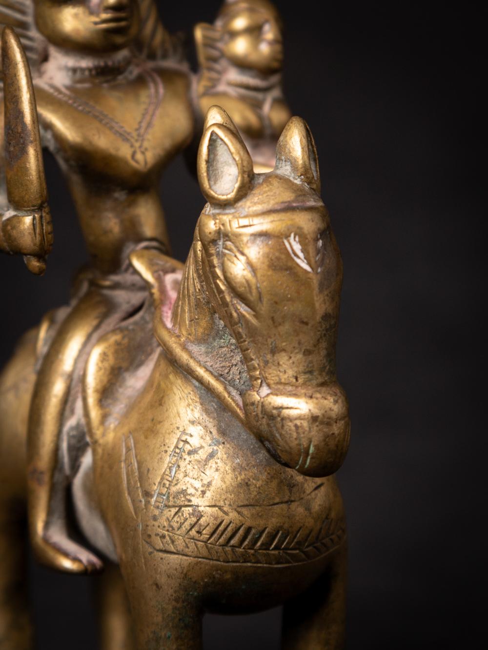 18th century Antique bronze horse with rider from India from India For Sale 3