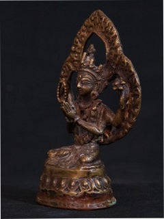 18th century Antique bronze Nepali Chenrezig statue from Nepal - Originalbuddhas