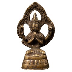18th century Antique bronze Nepali Chenrezig statue from Nepal - Originalbuddhas