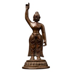 18th century Antique bronze Nepali Siddhartha Baby Buddha from Nepal