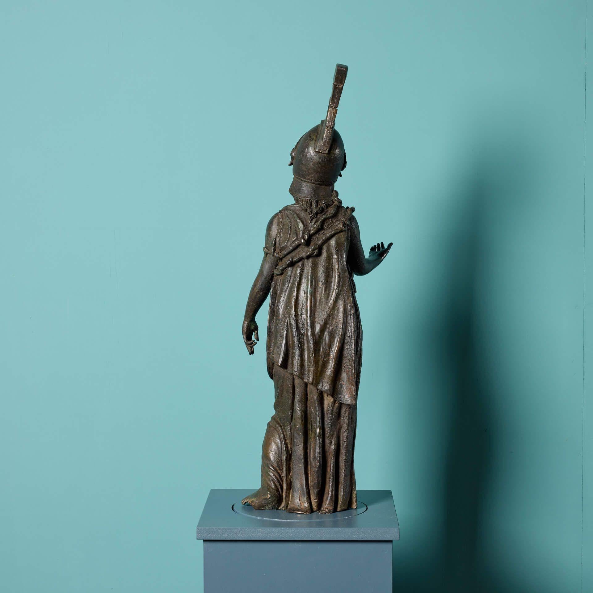 18th Century Antique Bronze Statue of Athena For Sale 4
