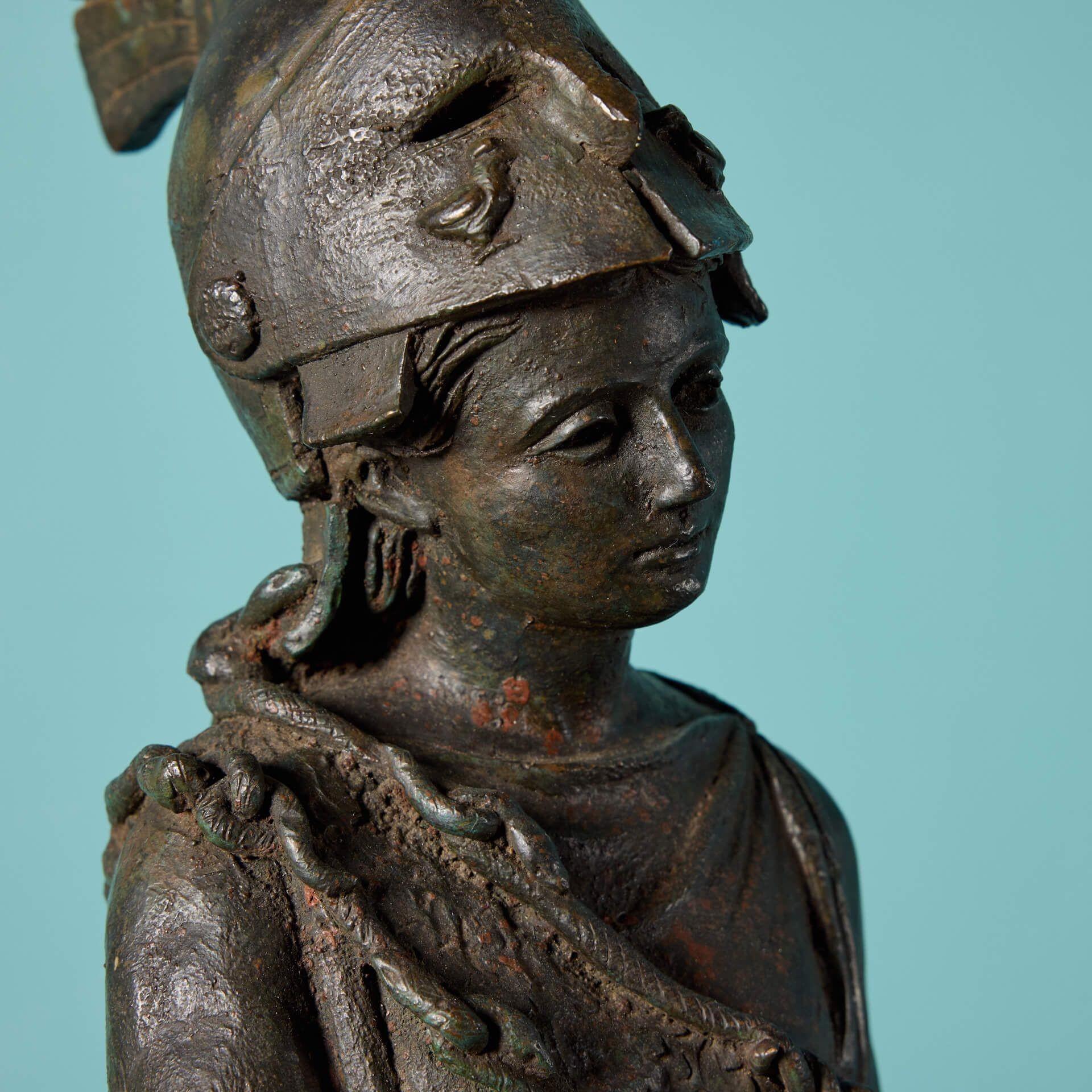 Italian 18th Century Antique Bronze Statue of Athena For Sale