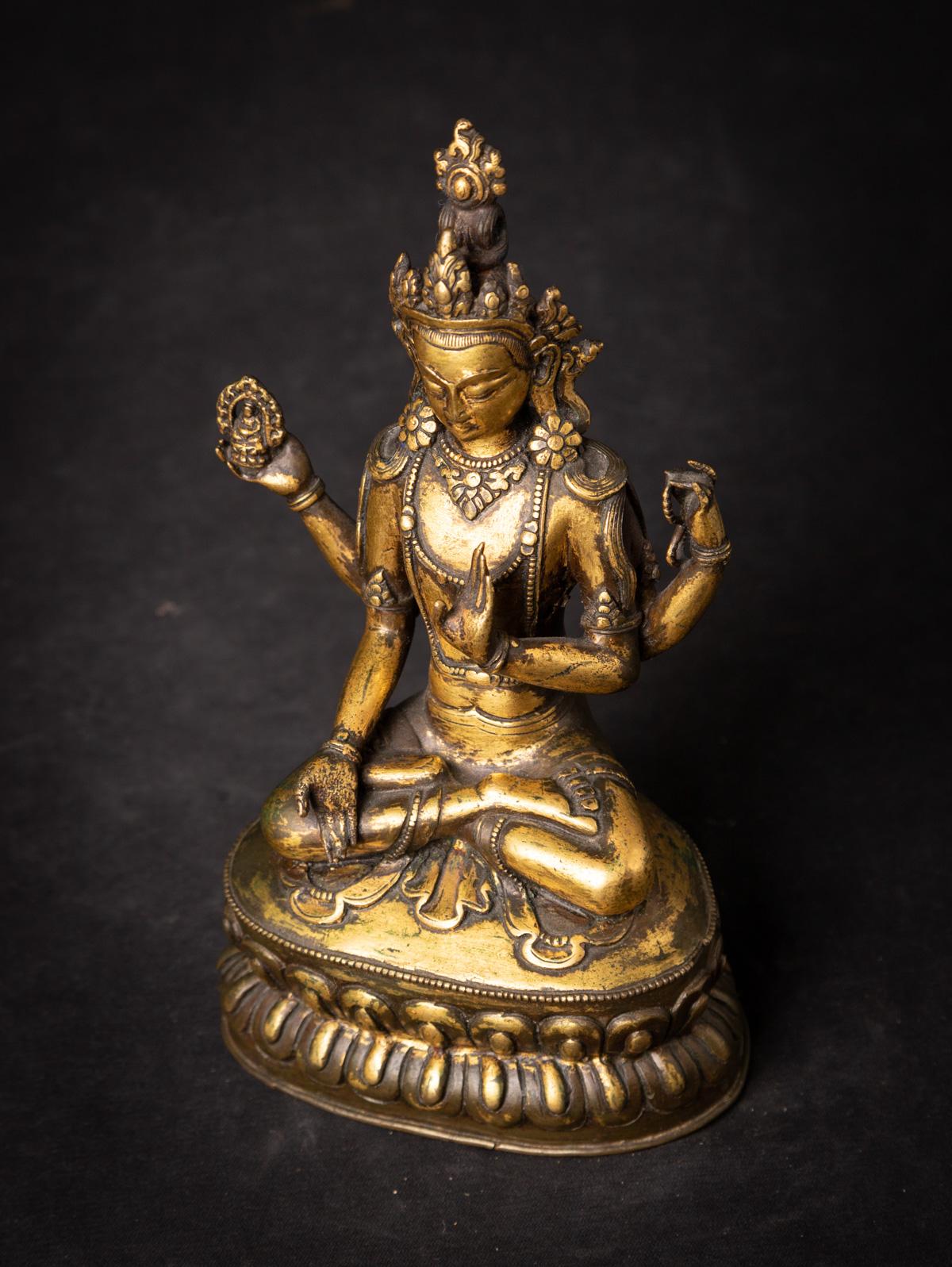 18th century antique bronze Tibetan Avalokiteshvara statue - OriginalBuddhas 8