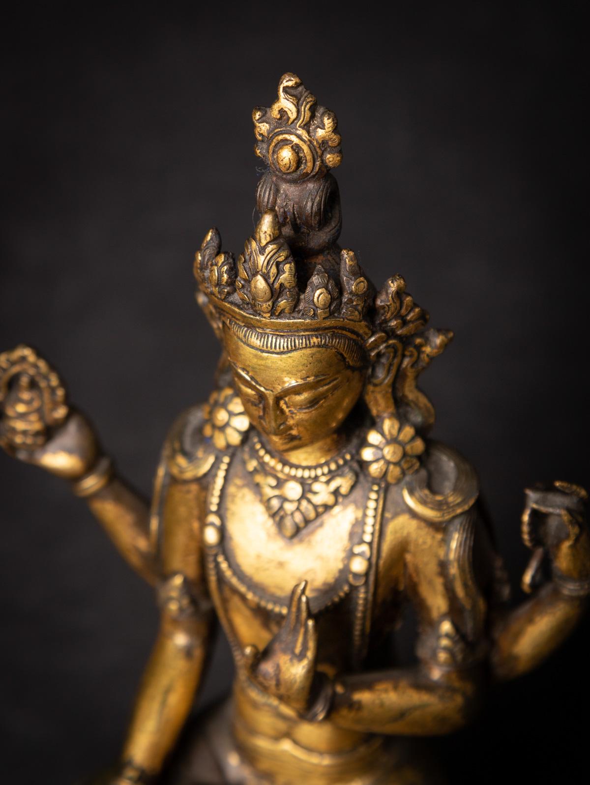 18th century antique bronze Tibetan Avalokiteshvara statue - OriginalBuddhas 9