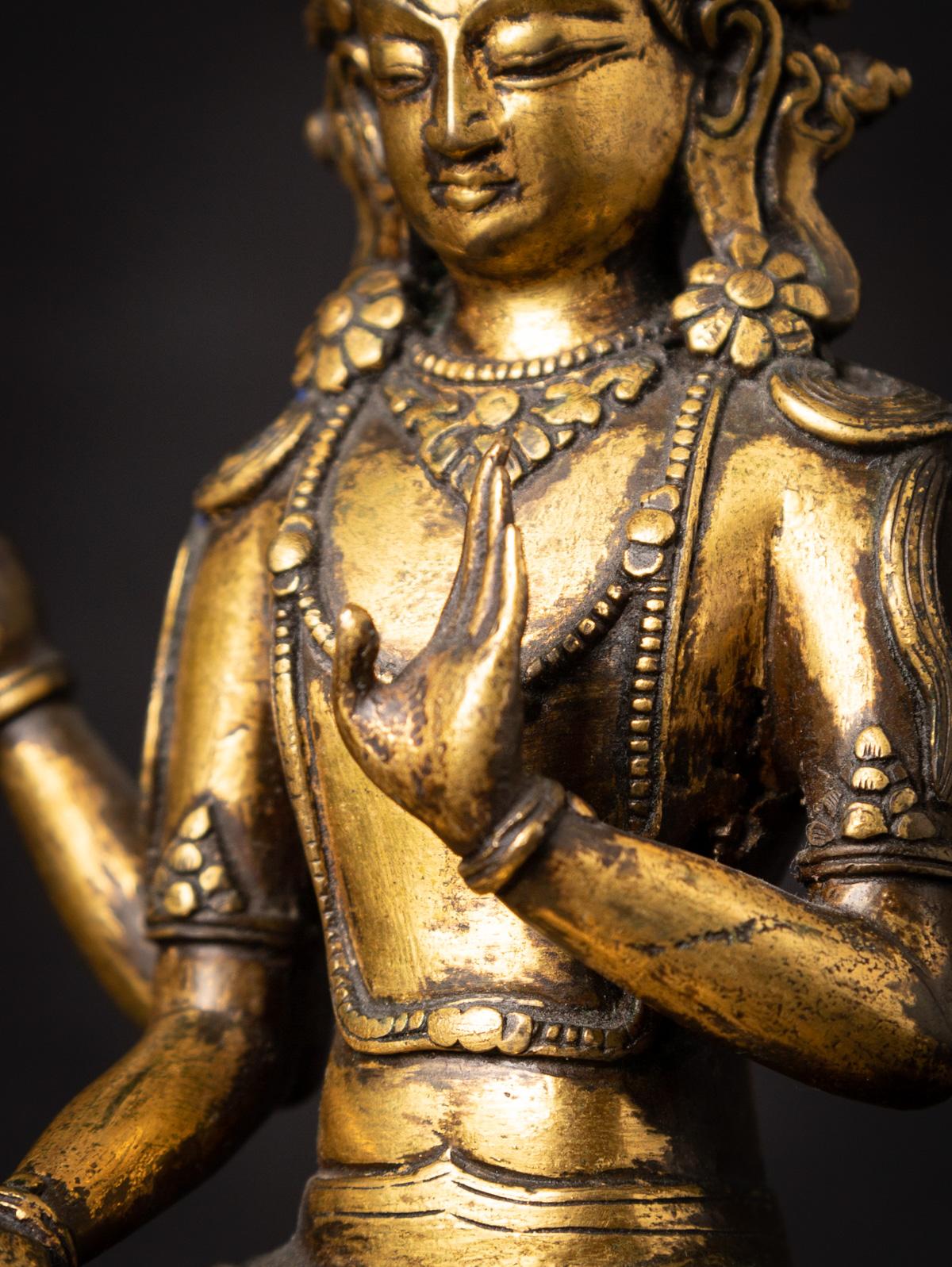 18th century antique bronze Tibetan Avalokiteshvara statue - OriginalBuddhas 12