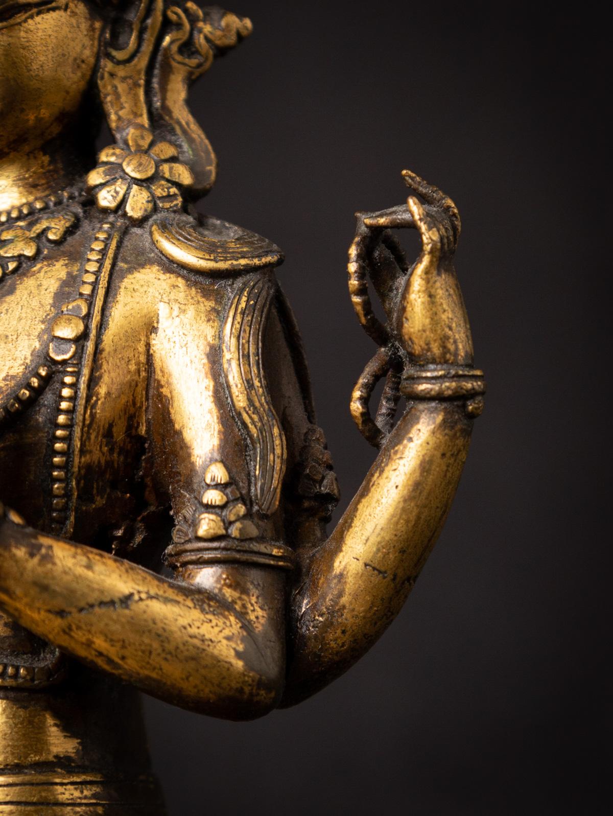 18th century antique bronze Tibetan Avalokiteshvara statue - OriginalBuddhas 13