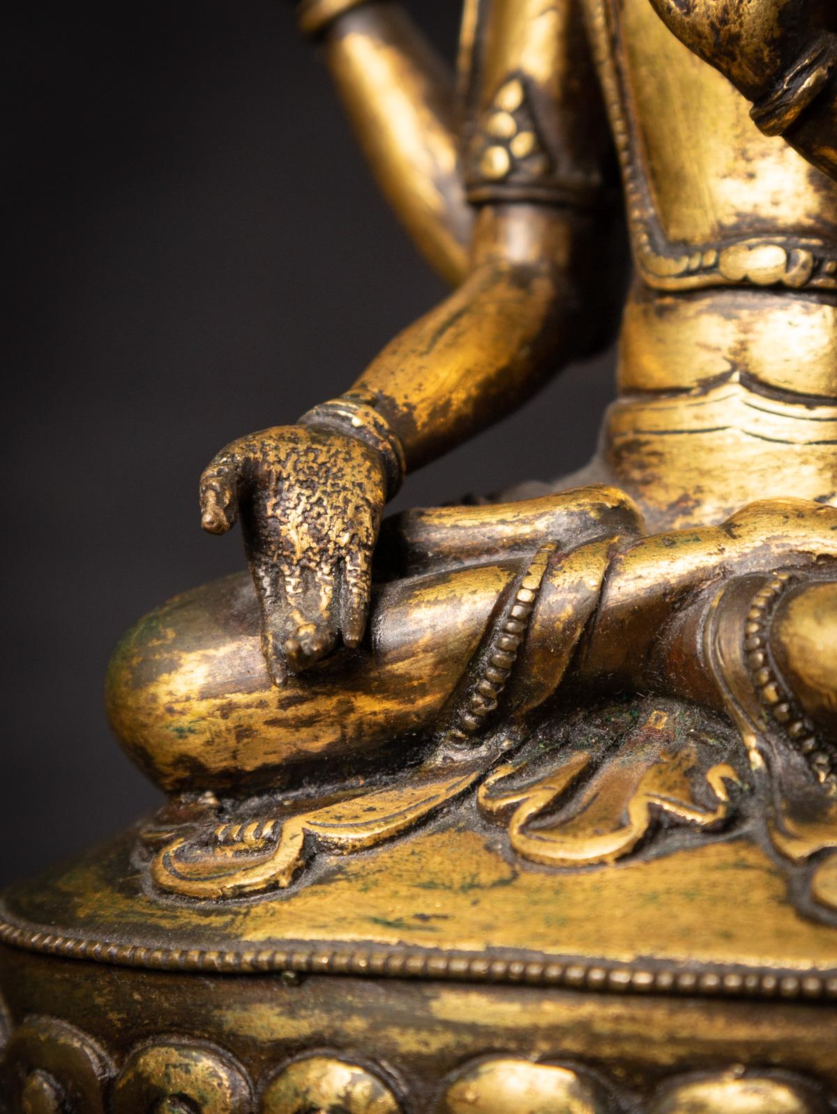 18th century antique bronze Tibetan Avalokiteshvara statue - OriginalBuddhas 14