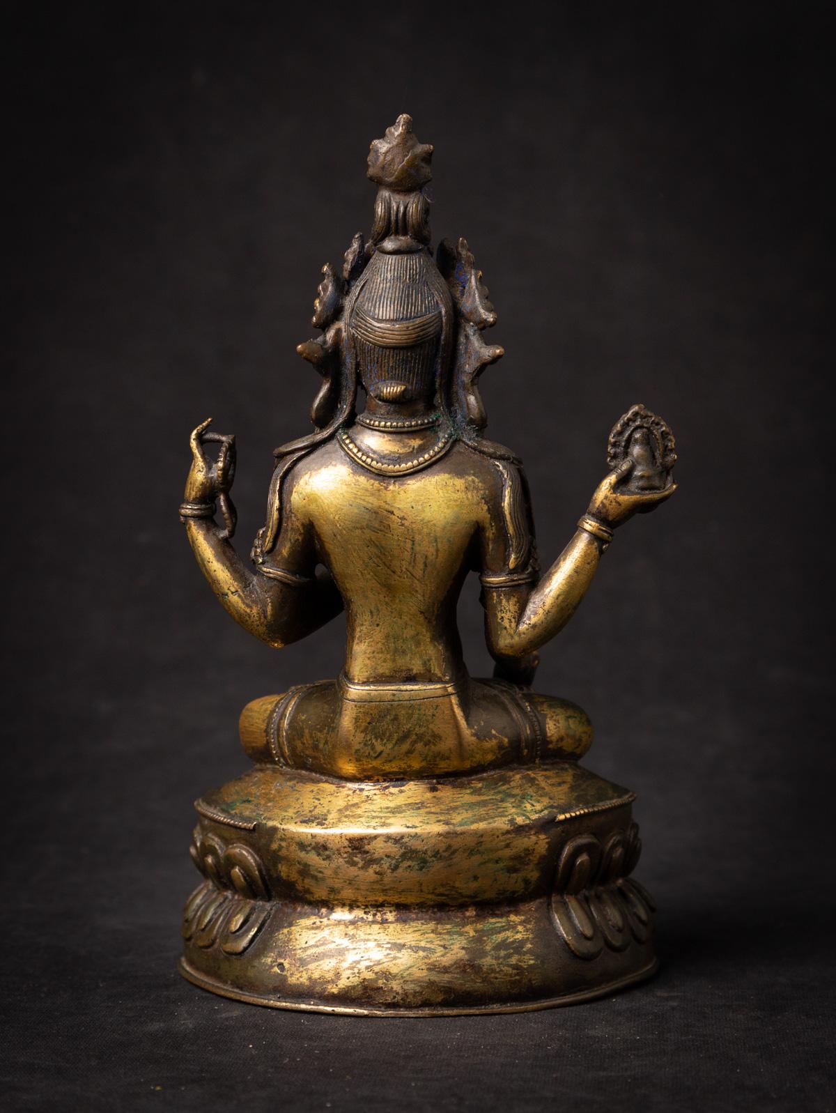 18th Century and Earlier 18th century antique bronze Tibetan Avalokiteshvara statue - OriginalBuddhas