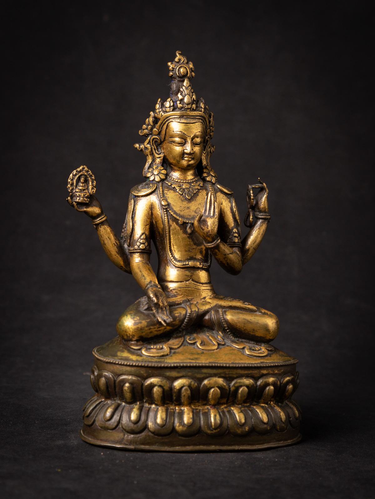18th century antique bronze Tibetan Avalokiteshvara statue - OriginalBuddhas 1