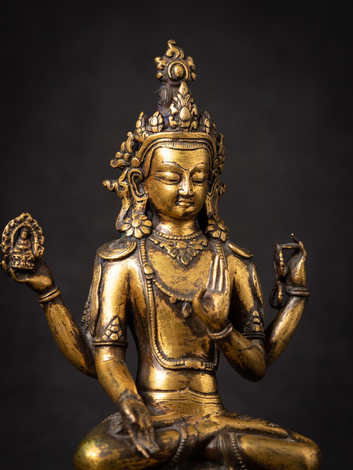 18th century antique bronze Tibetan Avalokiteshvara statue - OriginalBuddhas 2