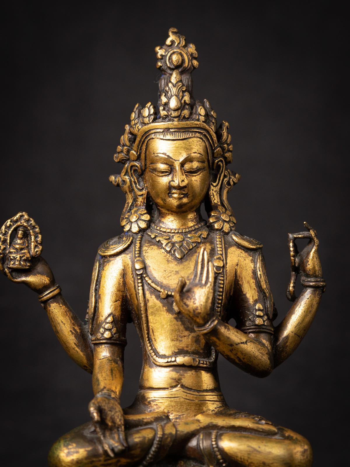 18th century antique bronze Tibetan Avalokiteshvara statue - OriginalBuddhas 3