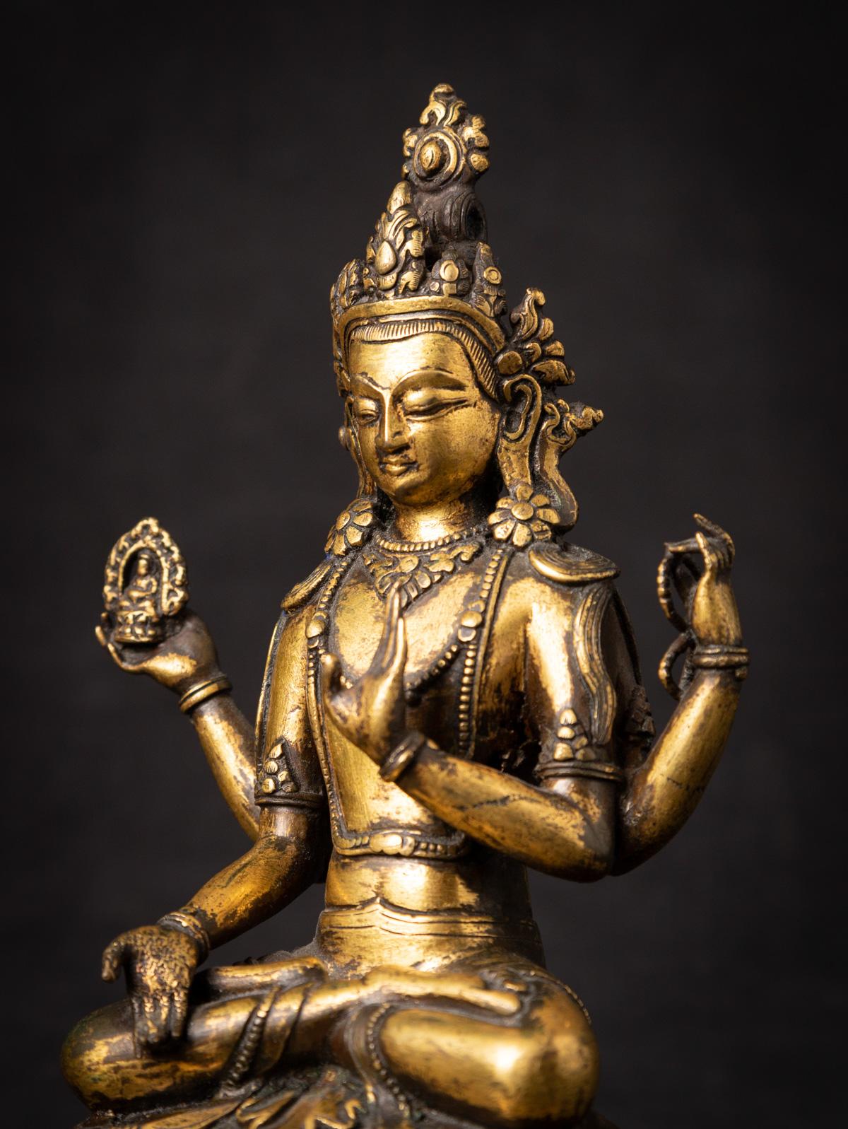 18th century antique bronze Tibetan Avalokiteshvara statue - OriginalBuddhas 4