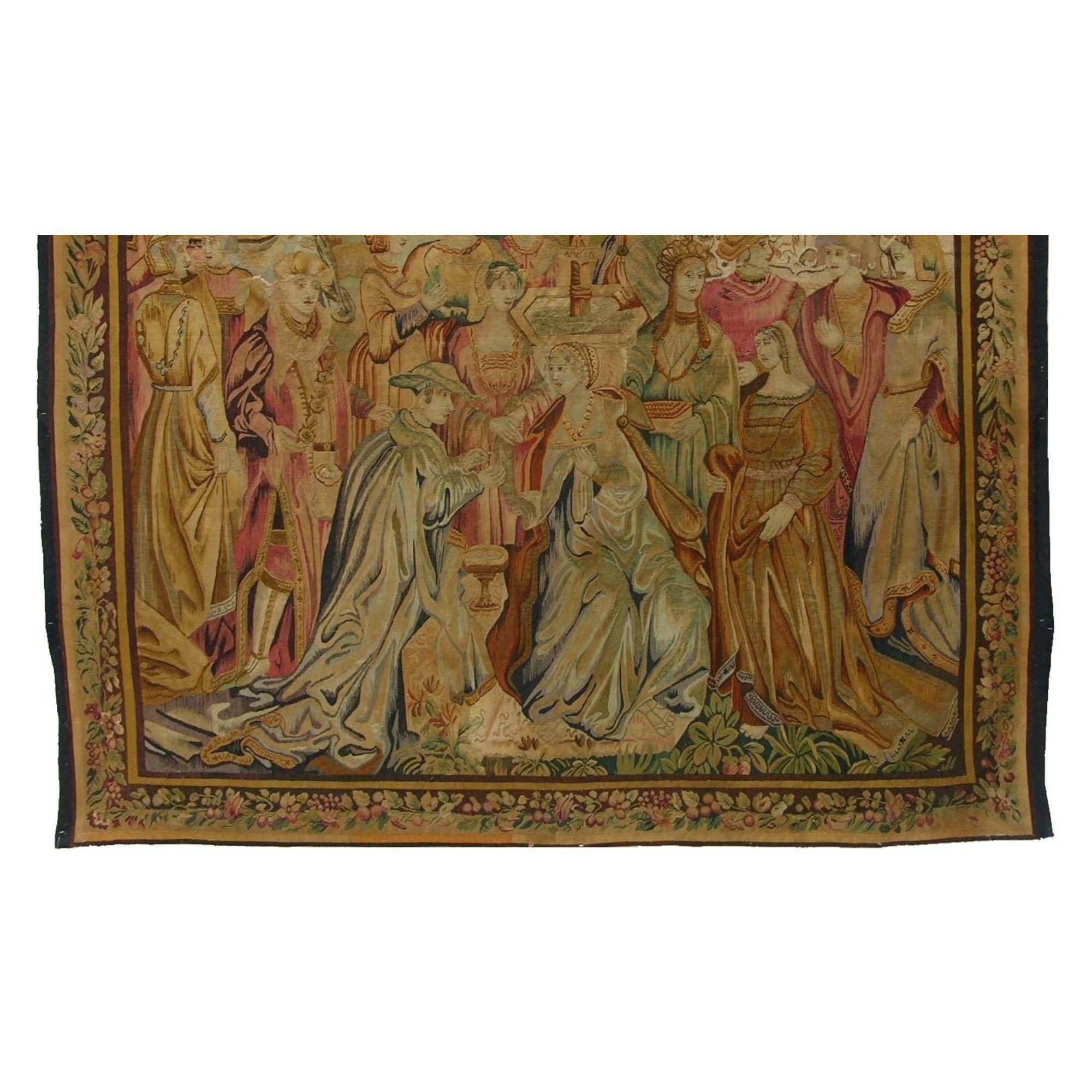 Unknown 18th Century Antique Brussels Tapestry 8' X 7'7