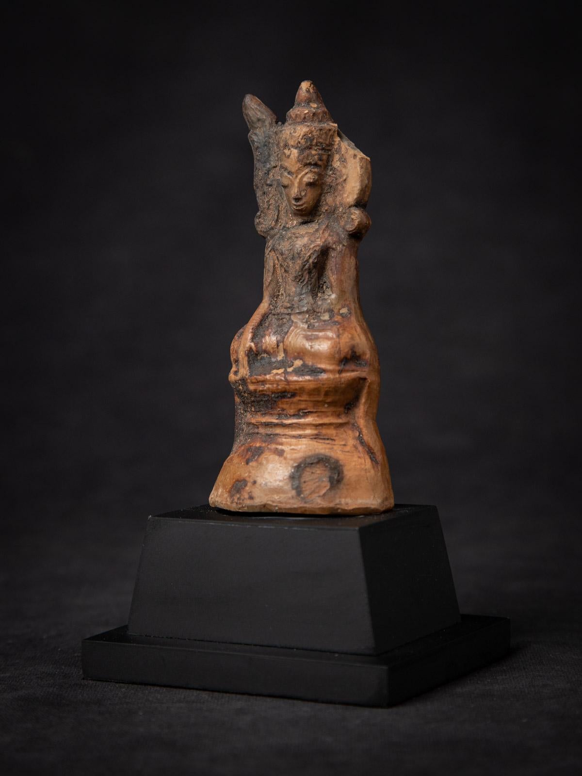Pottery 18th century Antique Burmese Buddha amulet from Burma For Sale
