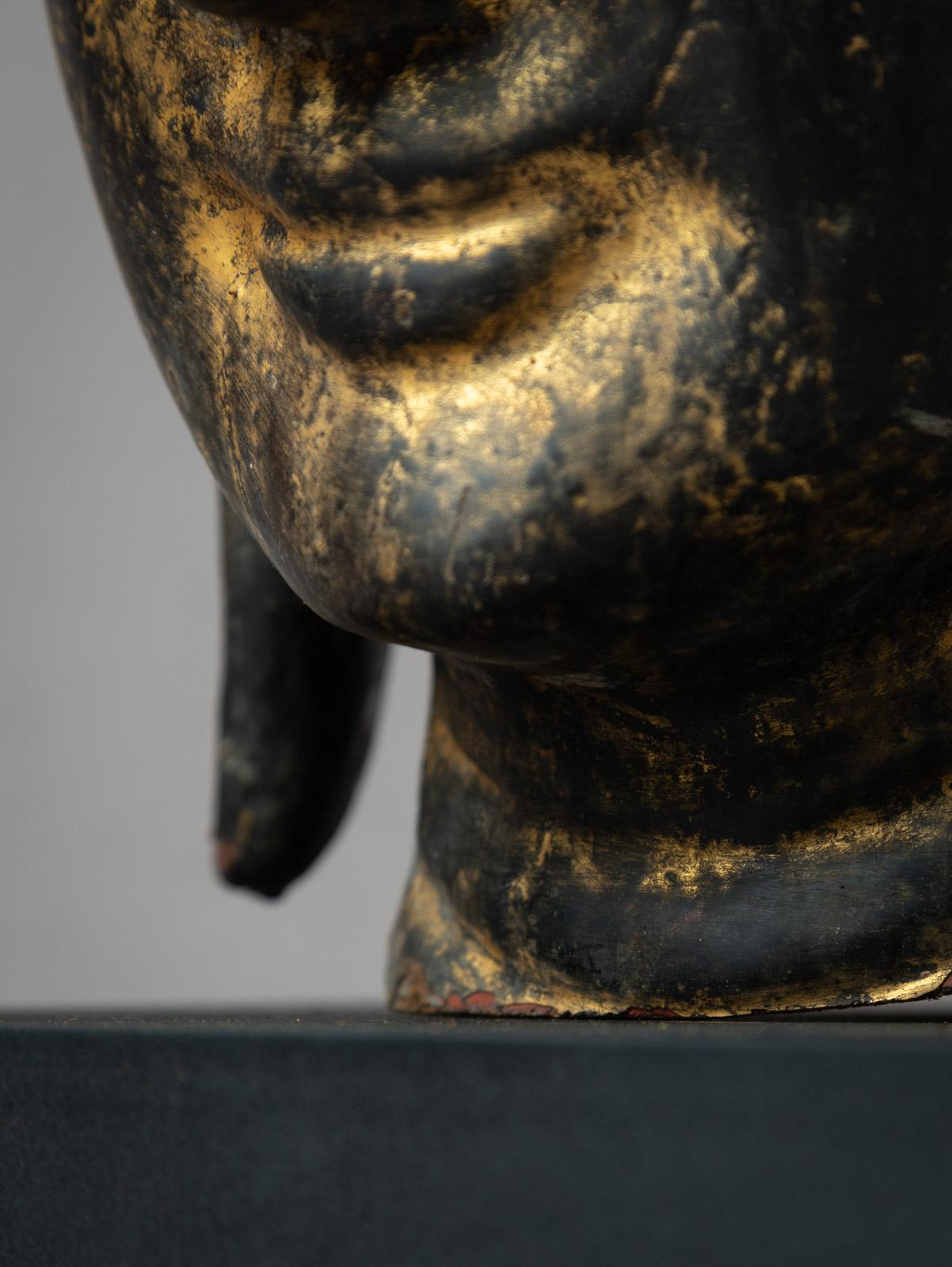 18th century antique Burmese Buddha head in Shan (Tai Yai) style For Sale 12