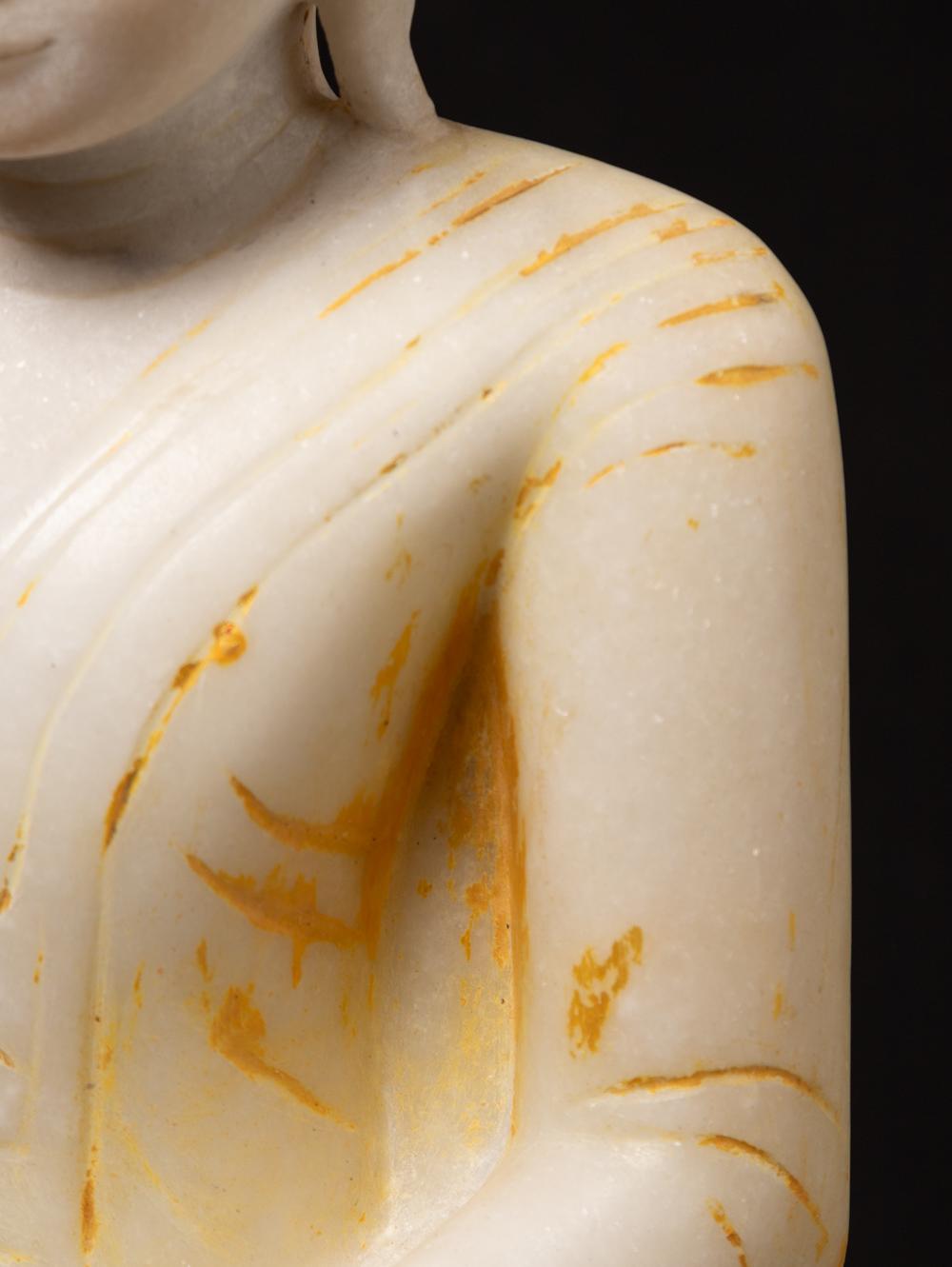 18th century Antique Burmese marble Buddha statue from Burma For Sale 5