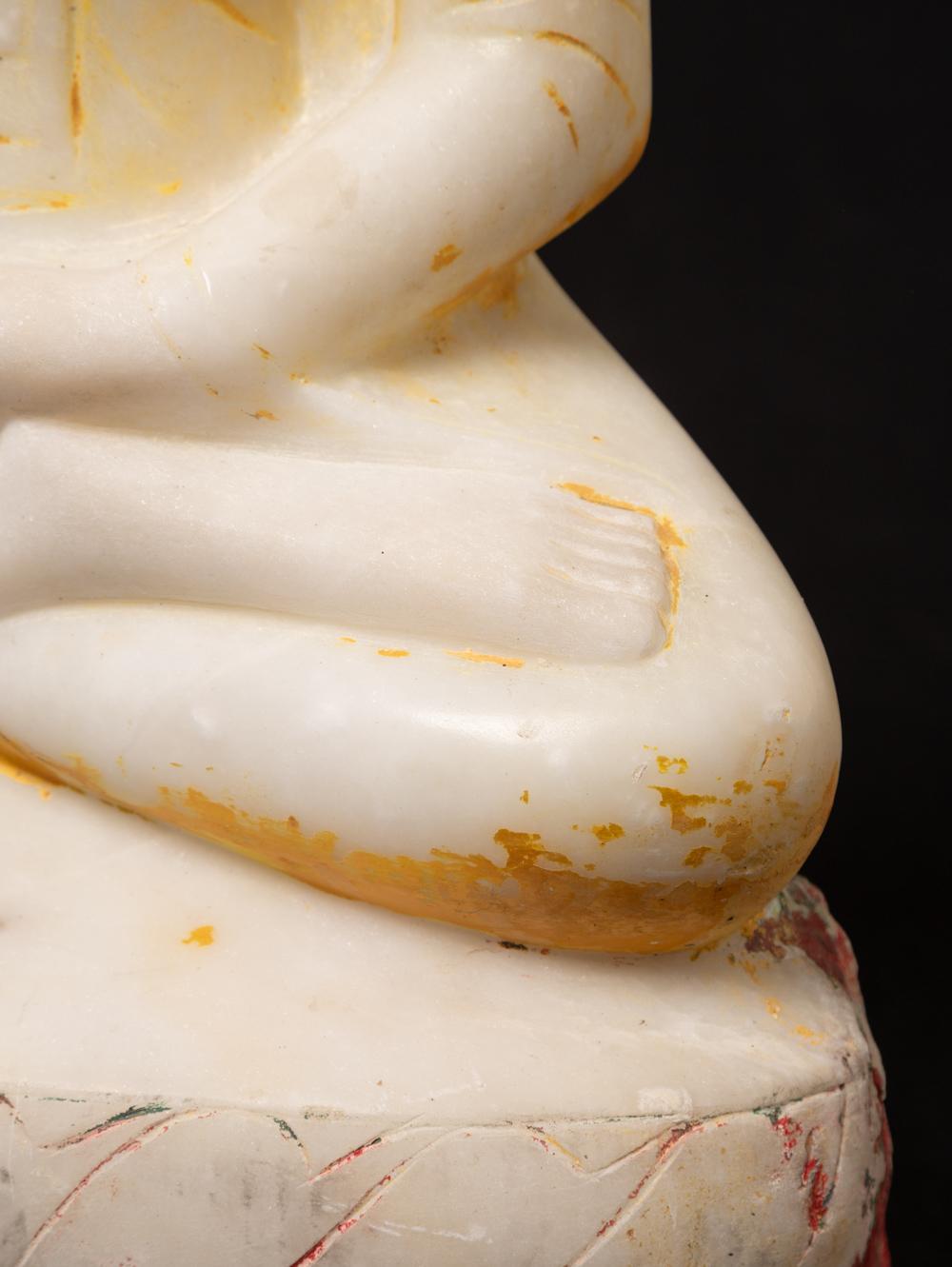 18th century Antique Burmese marble Buddha statue from Burma For Sale 7