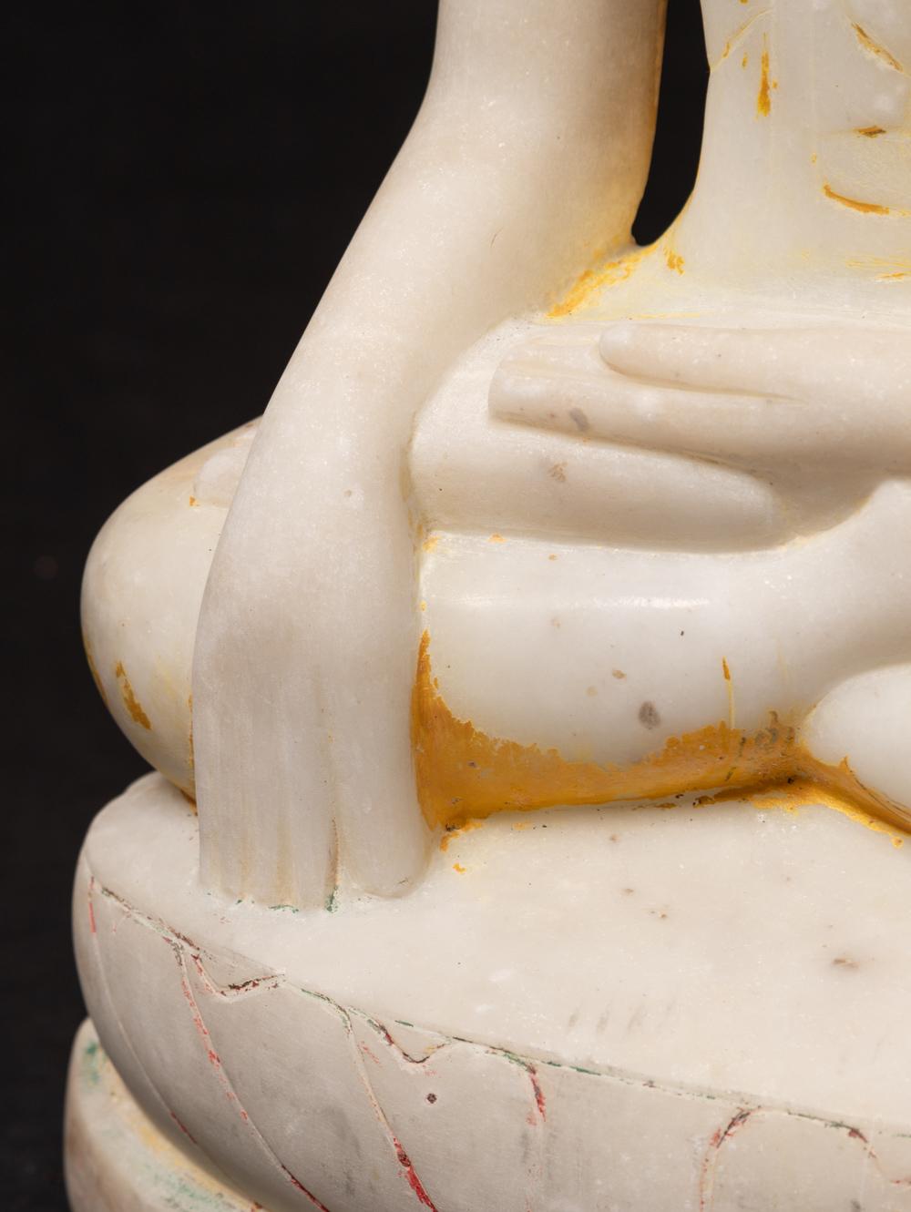 18th century Antique Burmese marble Buddha statue from Burma For Sale 8