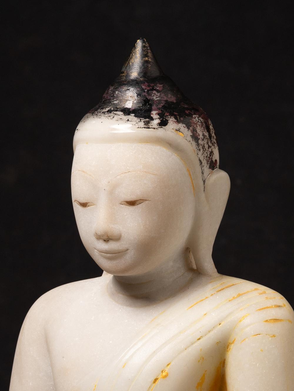 Marble 18th century Antique Burmese marble Buddha statue from Burma For Sale