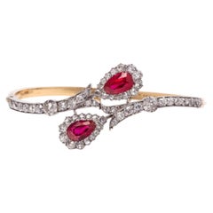 Bracelet birman antique du 18e siècle avec rubis et diamants