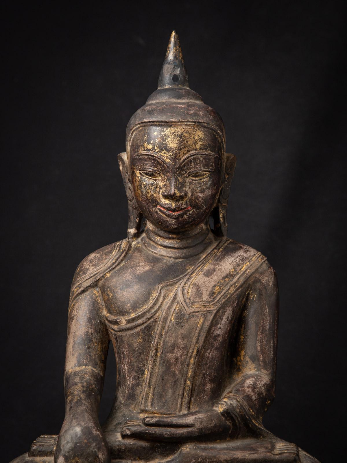 18th Century and Earlier 18th century Antique Burmese sandstone Buddha statue from Burma For Sale